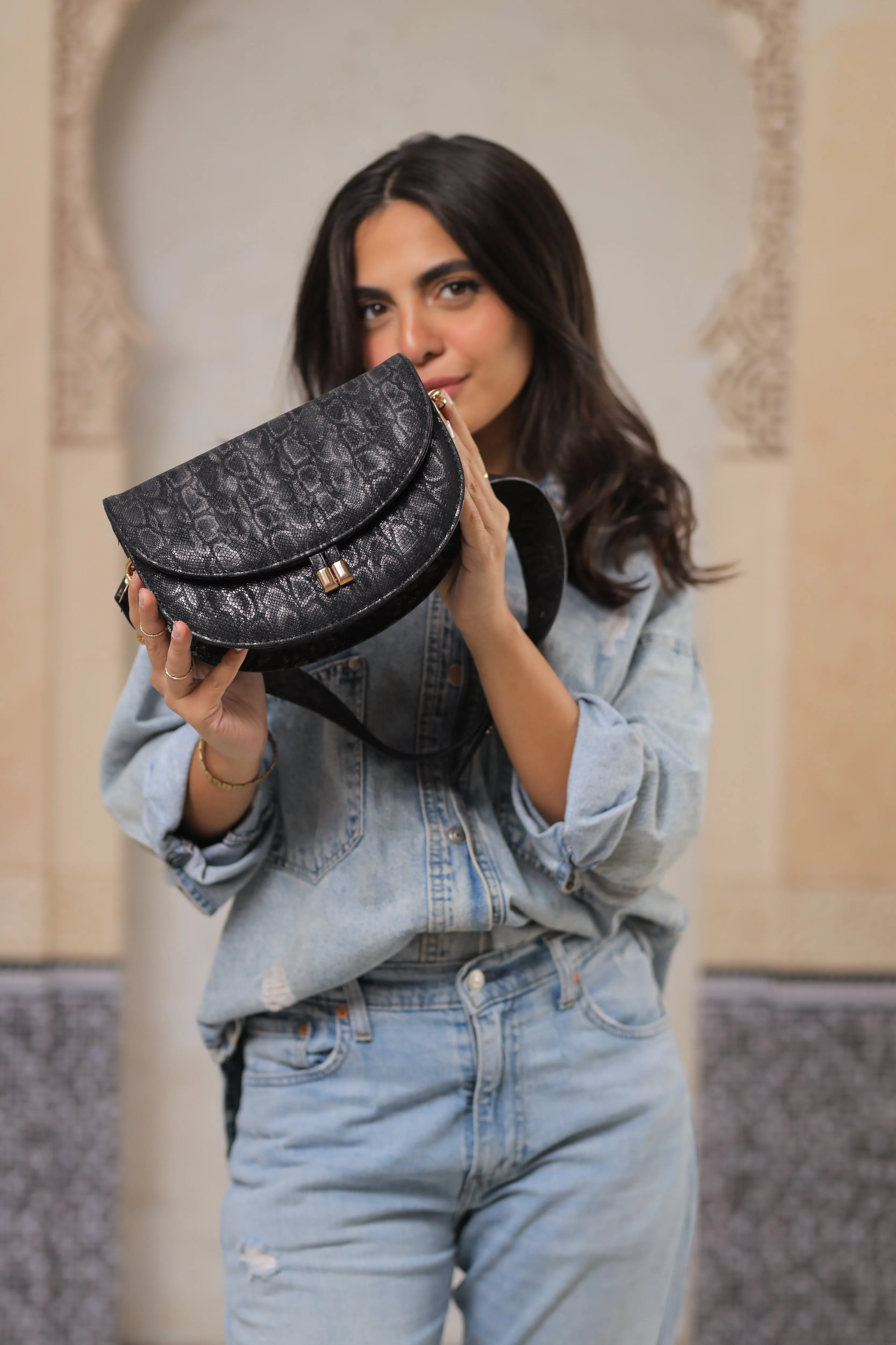 Noir Chic Satchel Bag