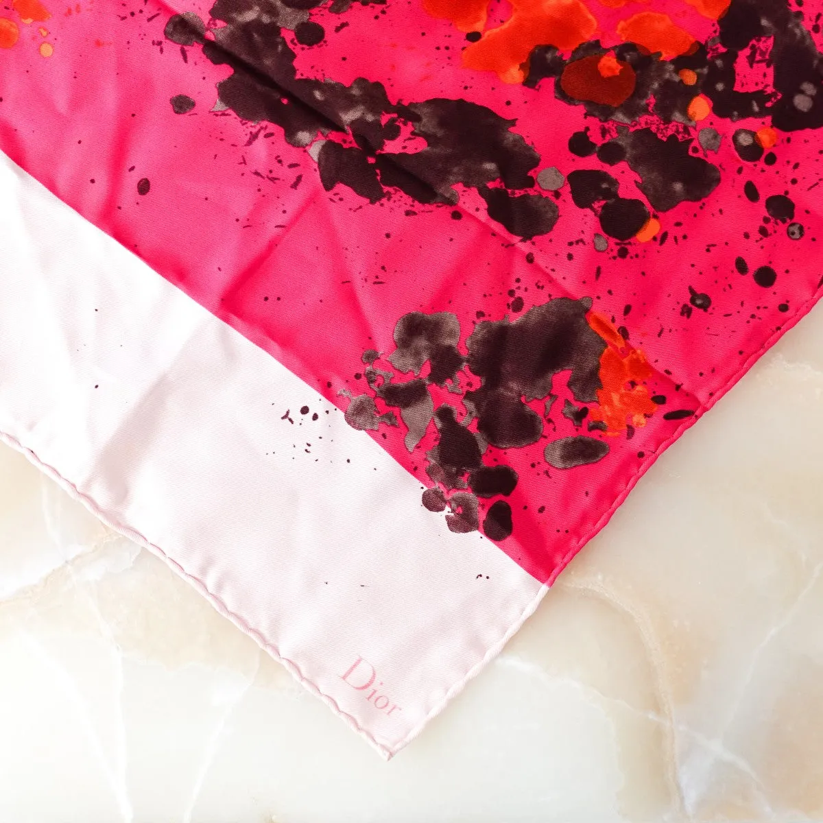 Pink abstract print scarf RRP £300
