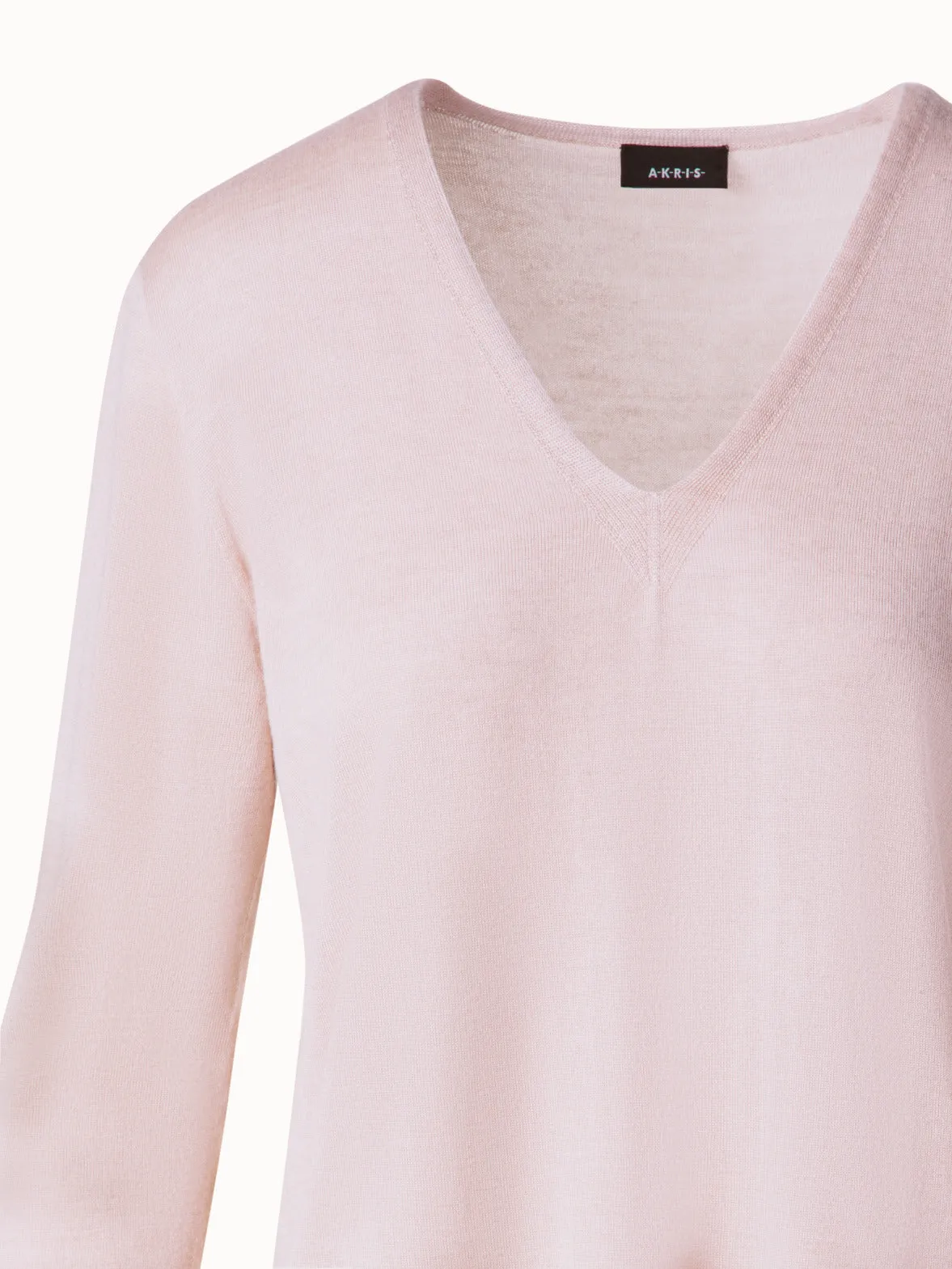 Seamless Cashmere and Silk V-Neck Sweater