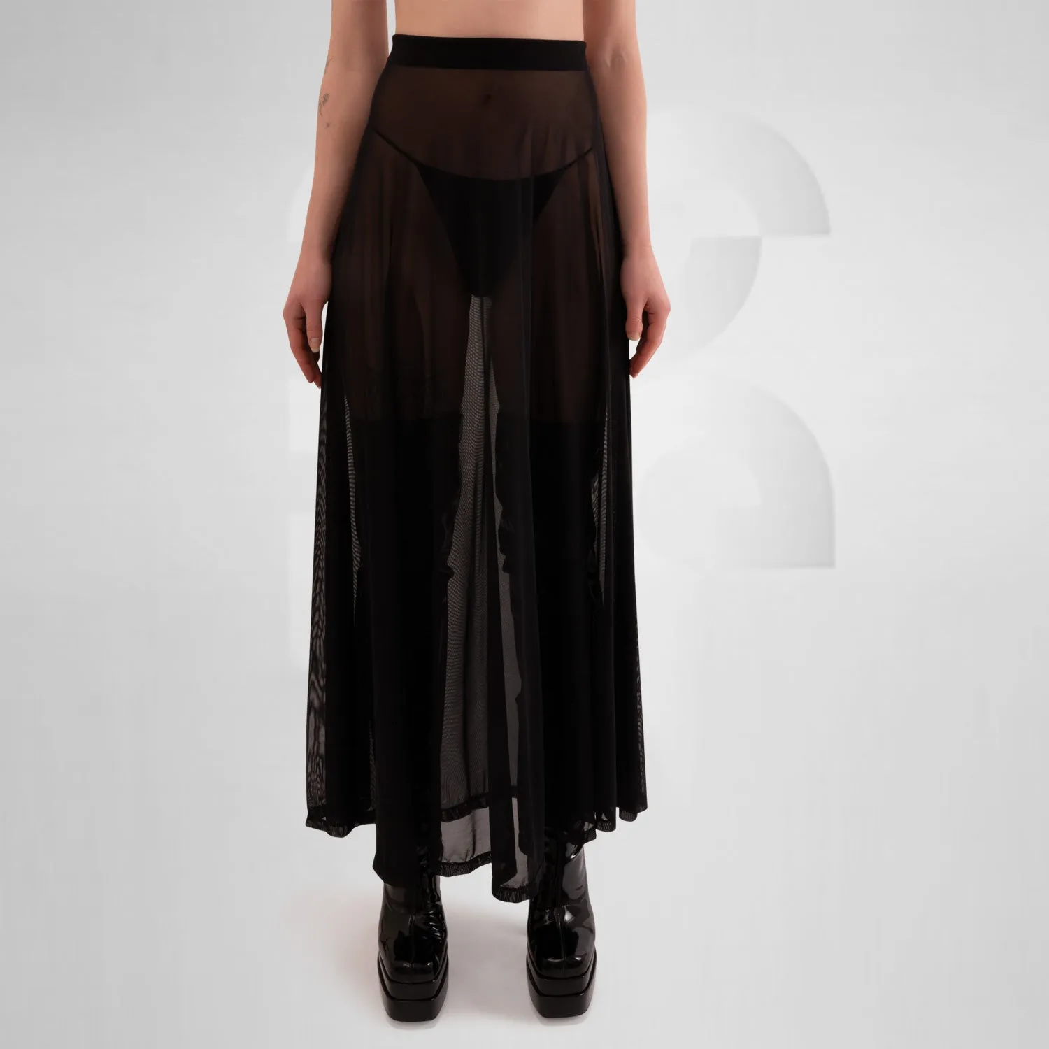 Sheer A-Line Maxi Skirt