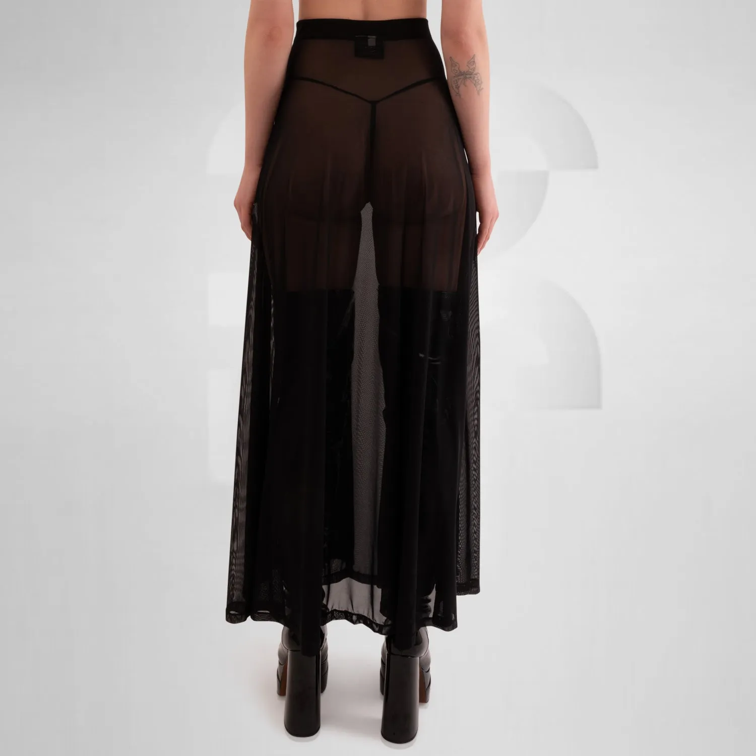 Sheer A-Line Maxi Skirt
