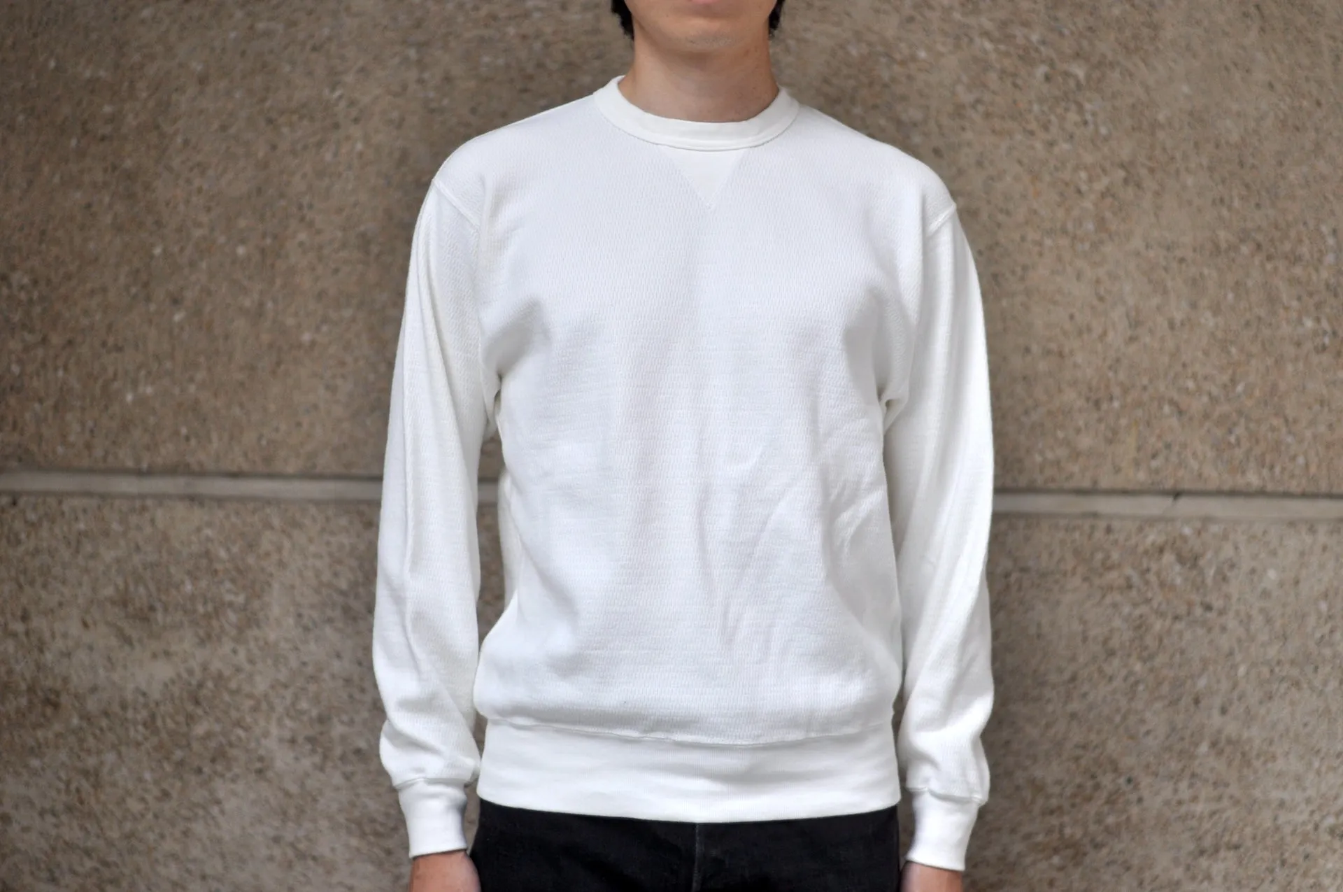 Stevenson Overall Co. Heavyweight Waffle Thermal Sweatshirt (Natural)