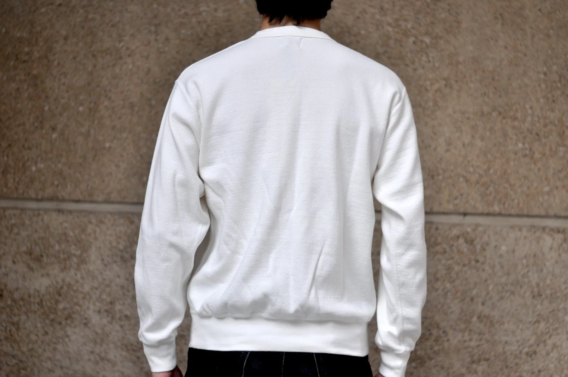 Stevenson Overall Co. Heavyweight Waffle Thermal Sweatshirt (Natural)