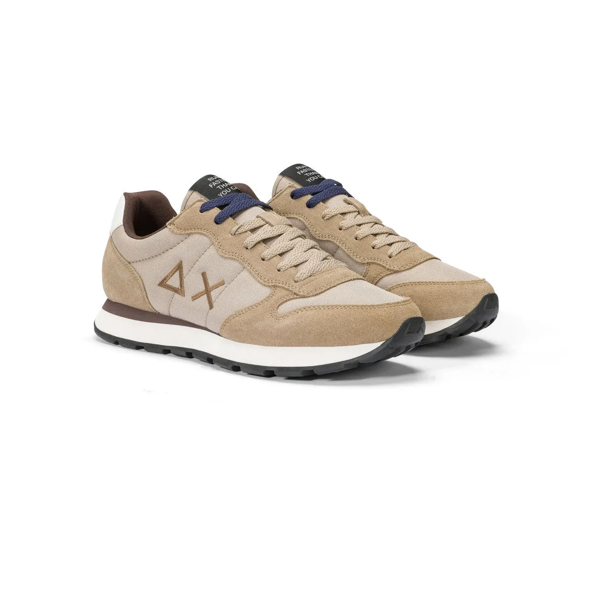 SUN68 TOM SOLID DARK BEIGE SNEAKERS FOR MEN