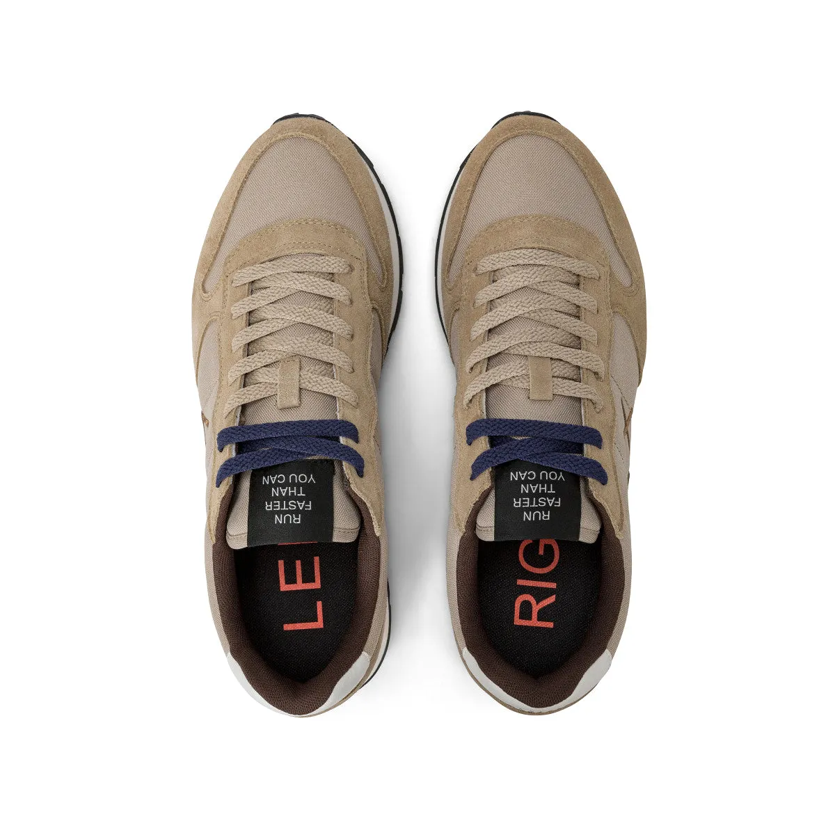 SUN68 TOM SOLID DARK BEIGE SNEAKERS FOR MEN