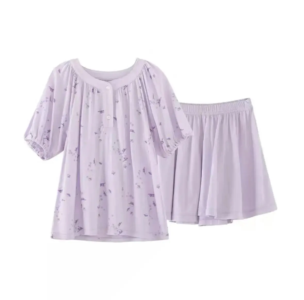 Super Soft TENCEL™ Lyocell Loungewear Short Set - Purple Jellyfish