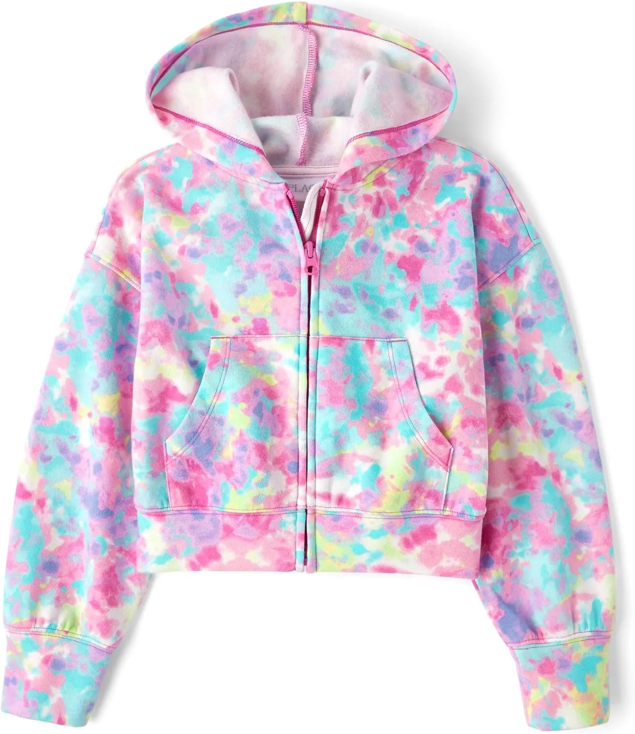 The Children's Place Girls' Long Sleeve Fleece Cropped Hooded Zip Up