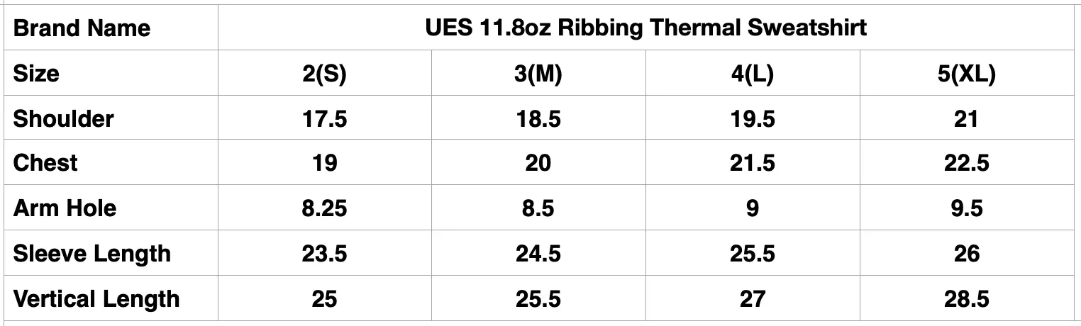 UES 11.8oz Ribbing Thermal Sweatshirt (Heather Grey)