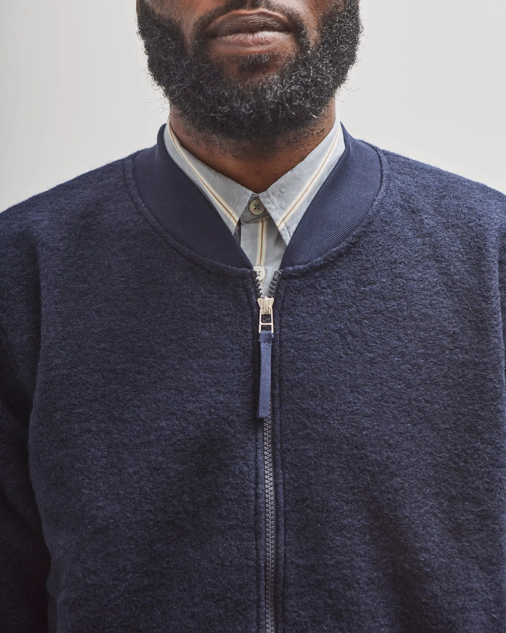 Universal Works Bomber Zip Jacket, Navy