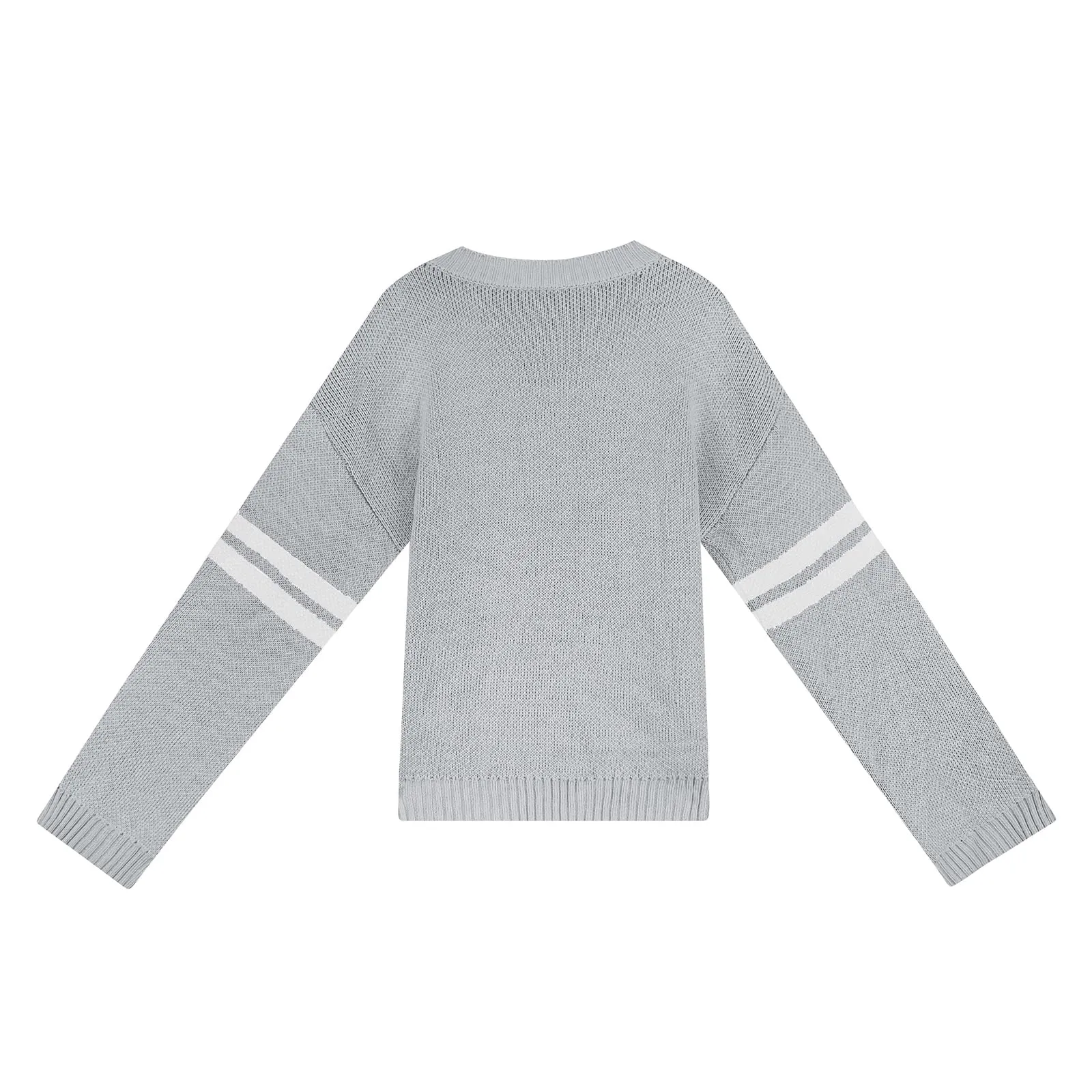 Valentines Heart  Long Sleeve Crew Neck Chunky Knitted Pullover Ribbed Sweater