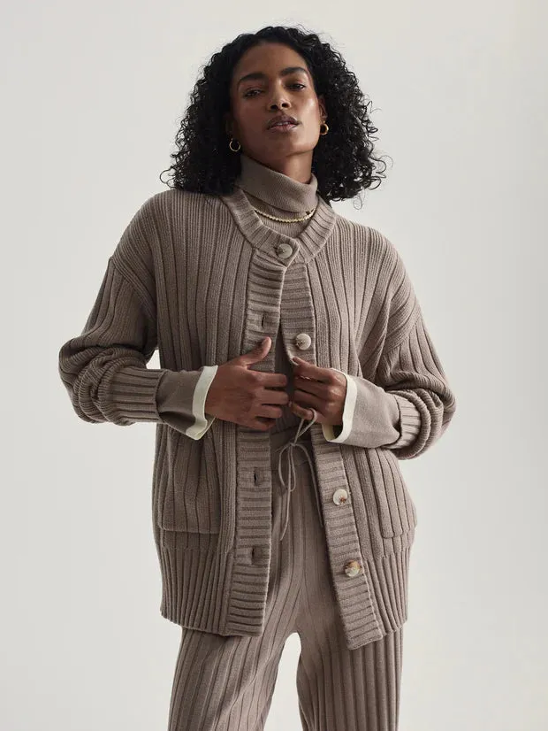 VARLEY | Pensdale Relaxed Knit Cardigan - Fungi