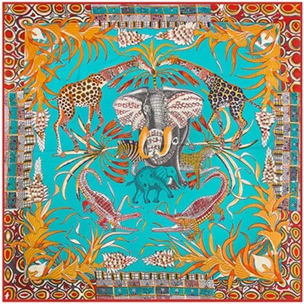Vintage Animal & Garden Print Silk Scarves - 50"x50", 8 Styles
