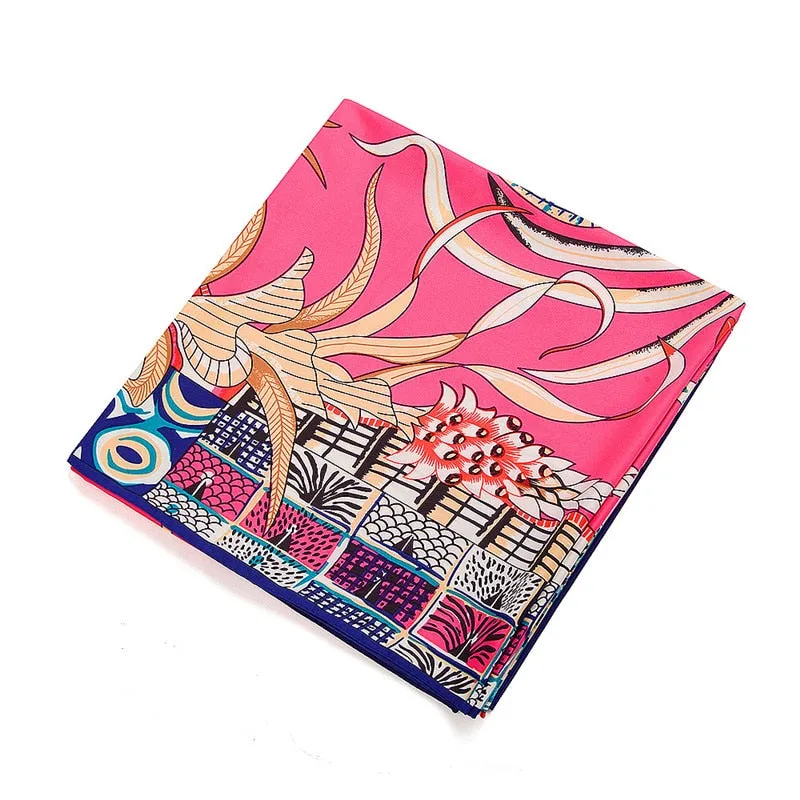Vintage Animal & Garden Print Silk Scarves - 50"x50", 8 Styles