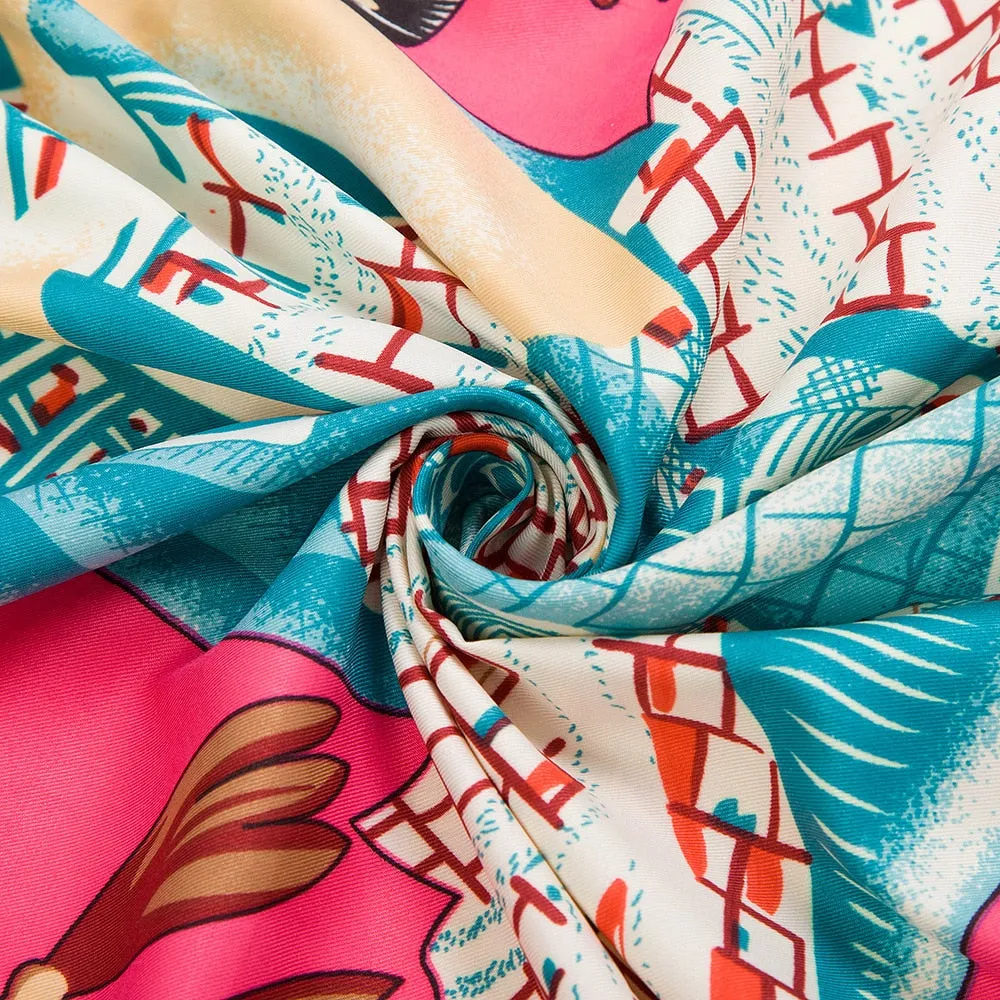 Vintage Animal & Garden Print Silk Scarves - 50"x50", 8 Styles