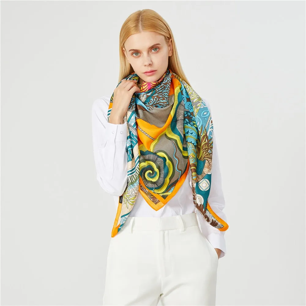 Vintage Animal & Garden Print Silk Scarves - 50"x50", 8 Styles
