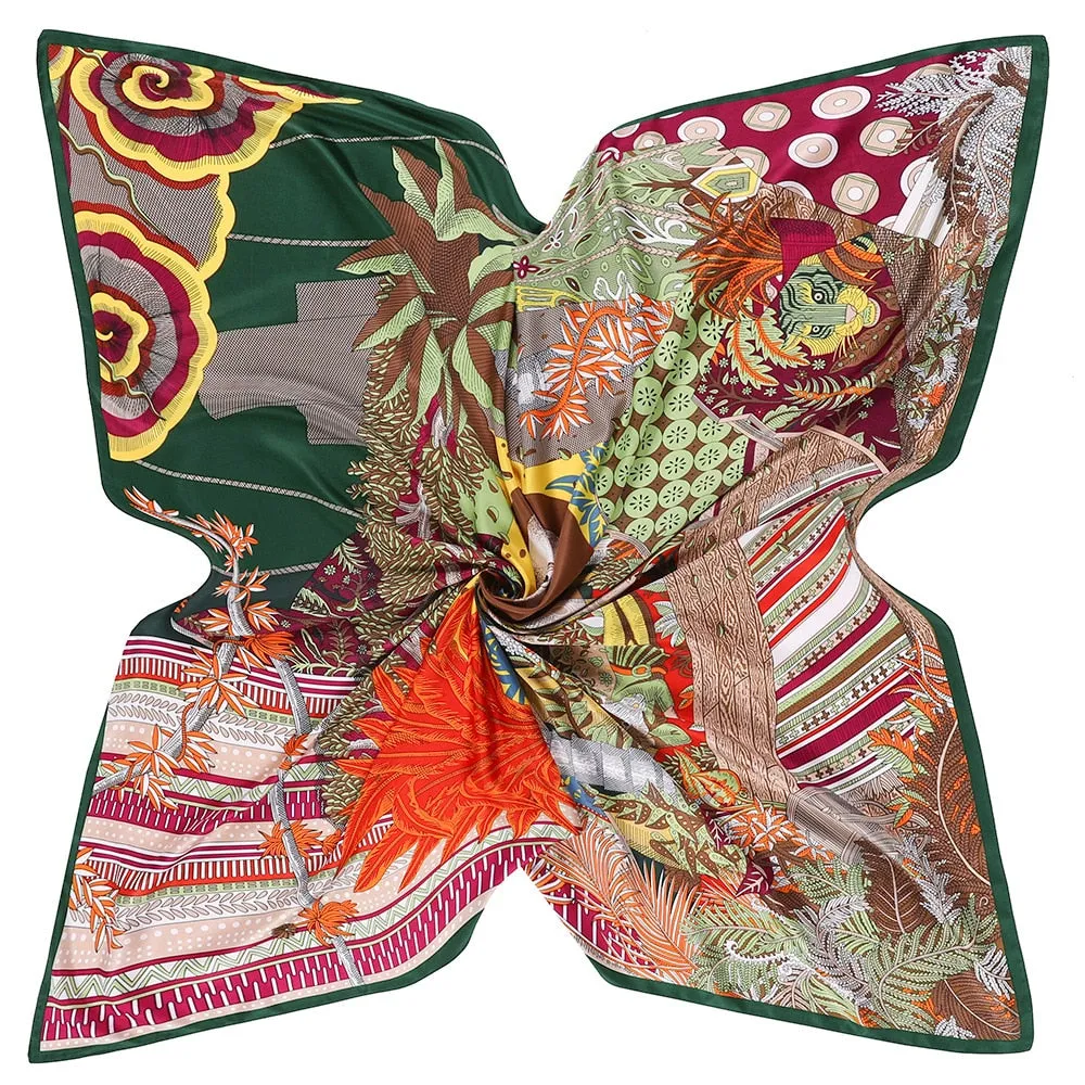 Vintage Animal & Garden Print Silk Scarves - 50"x50", 8 Styles