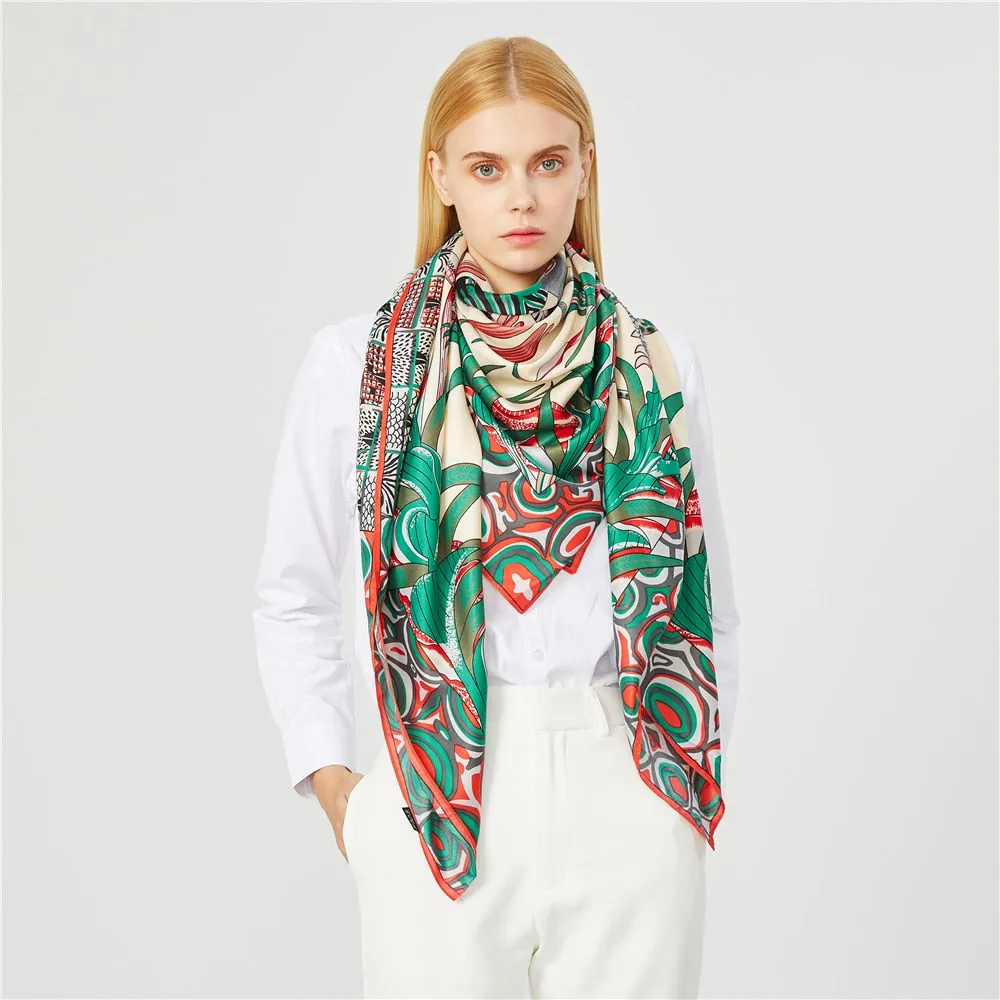 Vintage Animal & Garden Print Silk Scarves - 50"x50", 8 Styles