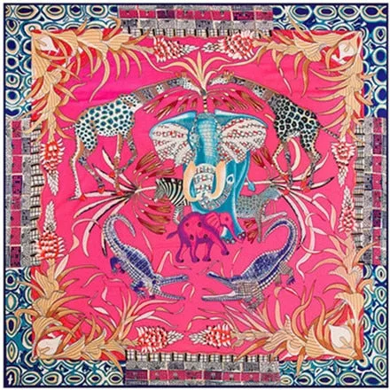 Vintage Animal & Garden Print Silk Scarves - 50"x50", 8 Styles