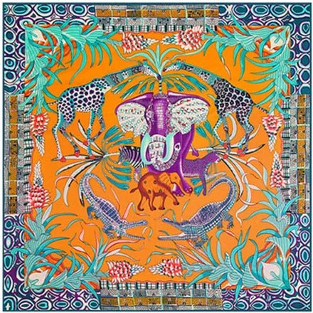 Vintage Animal & Garden Print Silk Scarves - 50"x50", 8 Styles