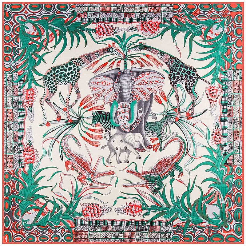 Vintage Animal & Garden Print Silk Scarves - 50"x50", 8 Styles