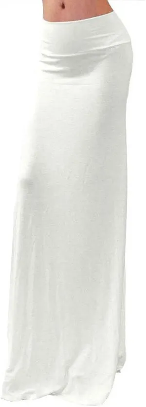 Vivicastle Women's USA Colorful Printed Fold Over Waist Long Maxi Skirt