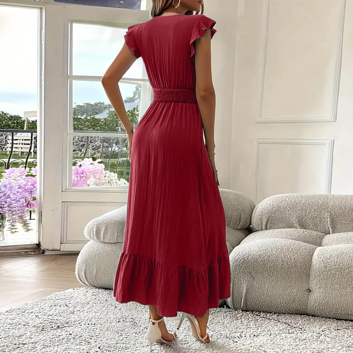 Women Dresses 2025 Cute Print Maxi Cami Dresses Sleeveless Casual Spaghetti Strap Dress Vacation Dresses