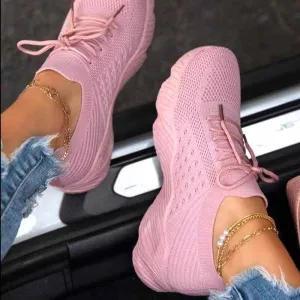 Womens Casual Sneakers Walking Shoes Ladies Mesh Sneaker Wedges