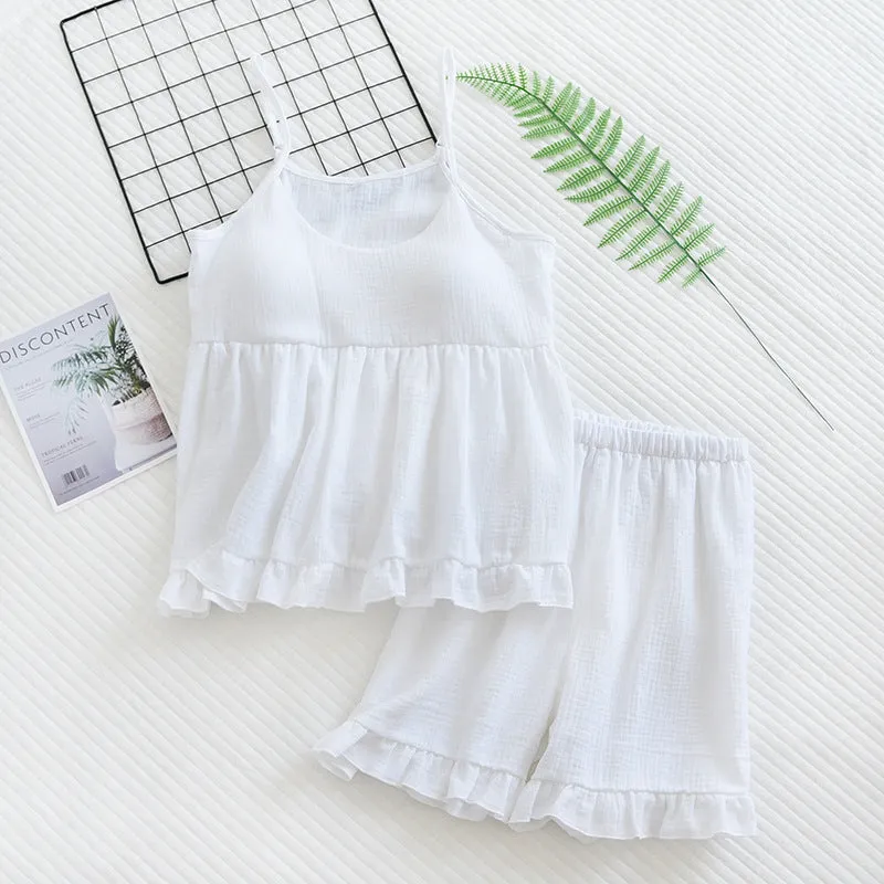 Women's Cotton Shorts Set Home Wear Suit Pajamas Night wear lounge sleep wear