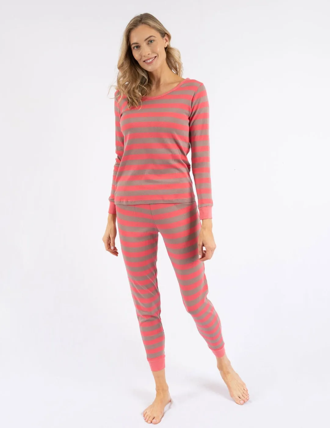 Women's Pink Stripes Cotton Pajamas