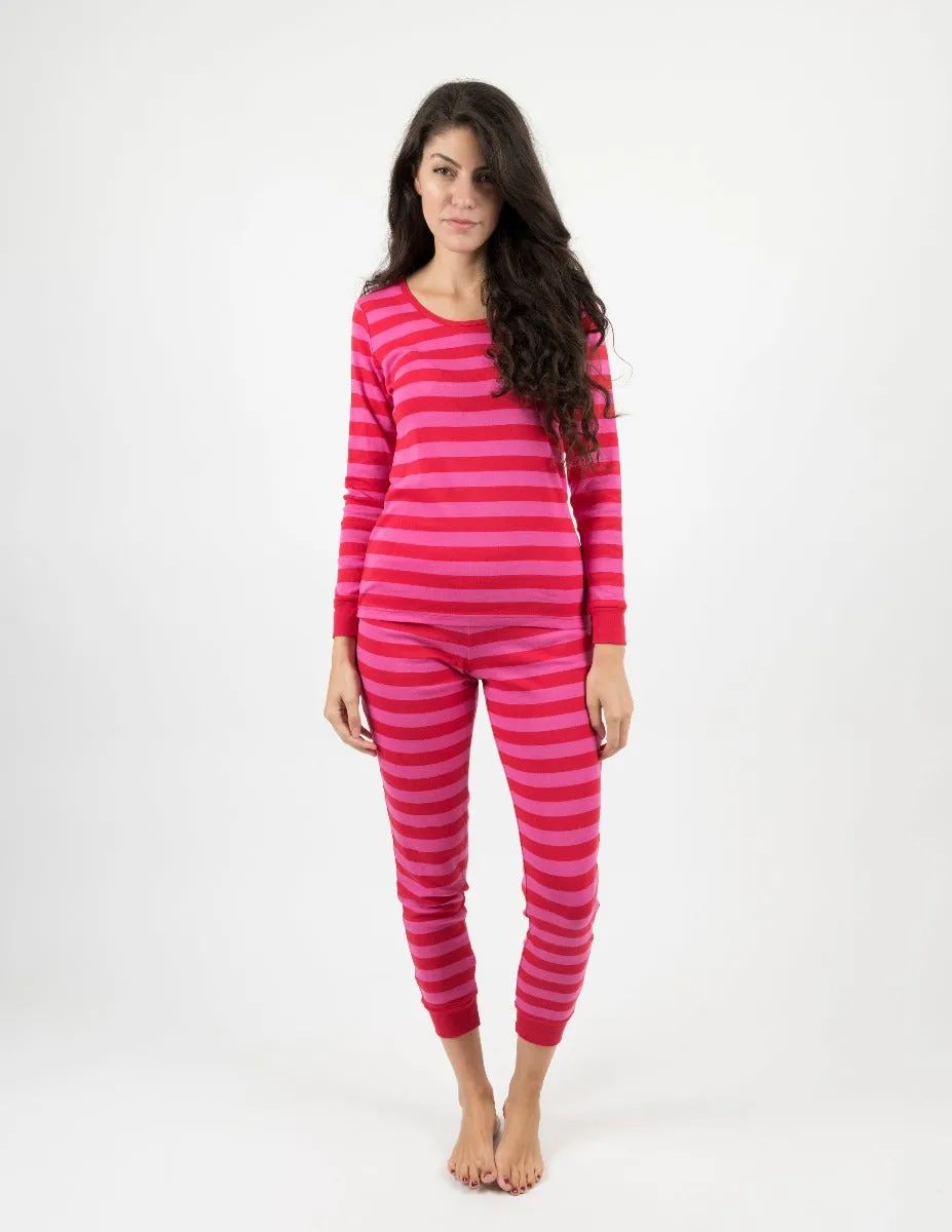 Women's Pink Stripes Cotton Pajamas