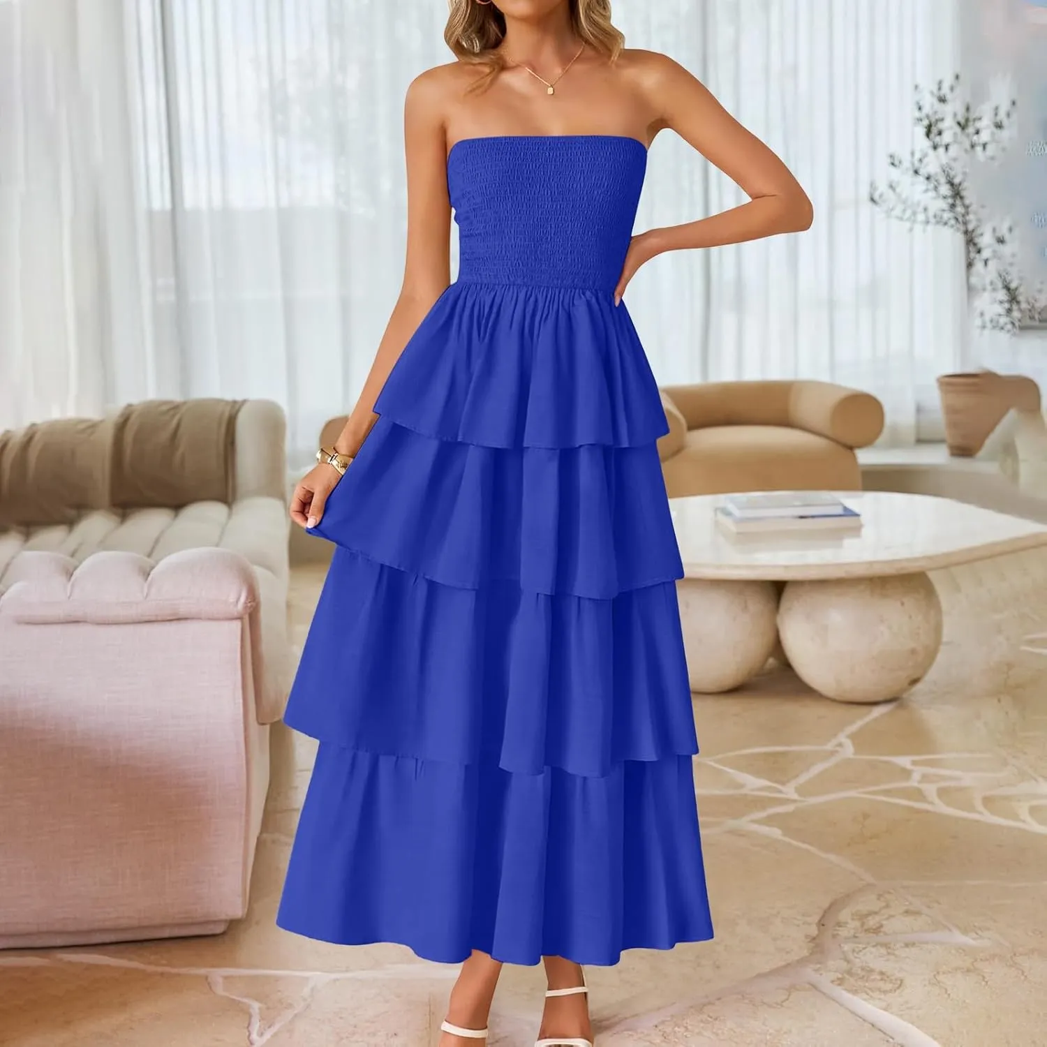Women's Sexy Tank Top Maxi Long Dress Casual Sleeveless Summer Beach Dress