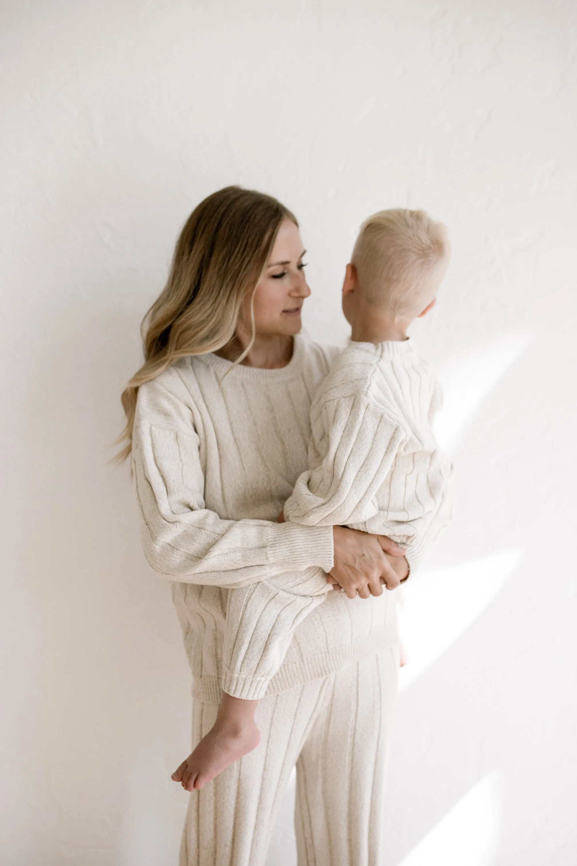 Women’s Wide Ribbed Knit Pant ‘Oatmeal’