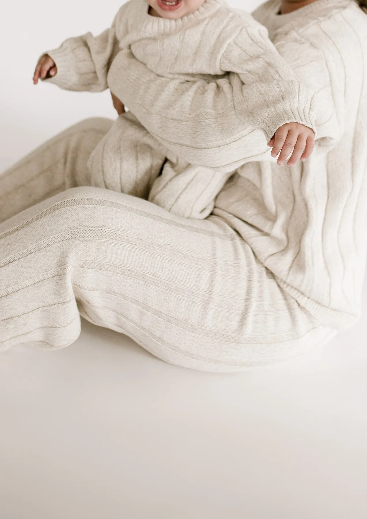 Women’s Wide Ribbed Knit Pant ‘Oatmeal’