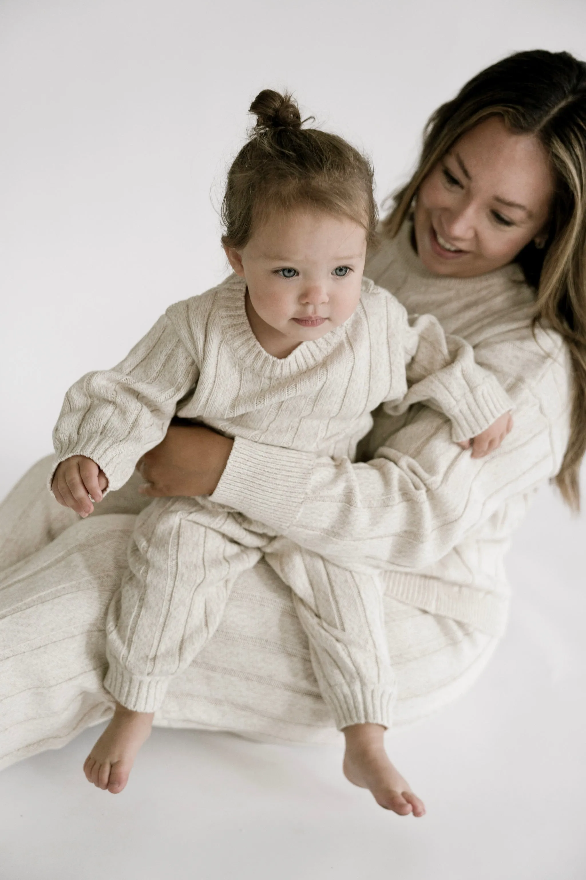 Women’s Wide Ribbed Knit Pant ‘Oatmeal’