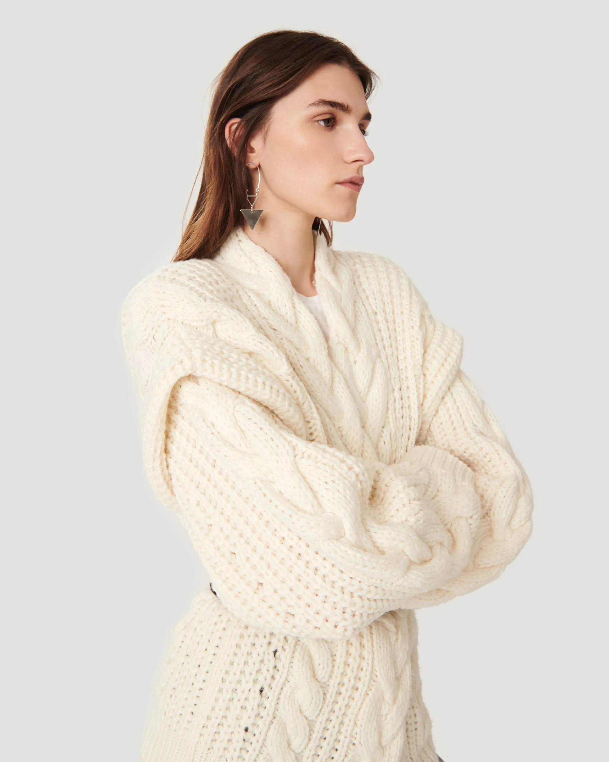 Ynara Open Cable Knit Cardigan