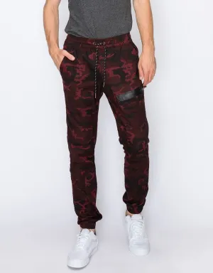 Zip It Up Moto Jogger Pants (Ox Blood Red Camo)